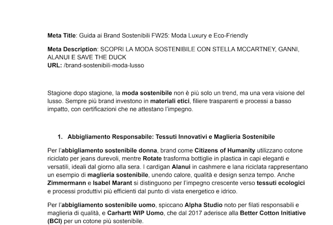 write SEO blog posts and articles in italian
